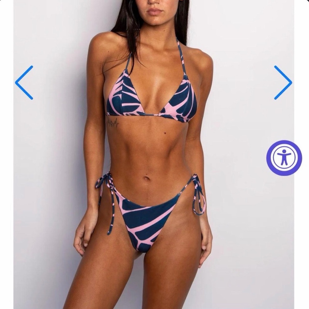*SOLD* Stylish Pink and Blue Bikini Set